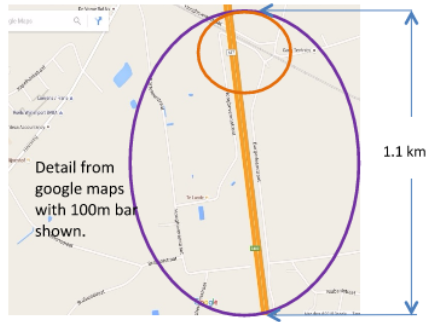 a 100 meter scale map of the area to be travelled in.