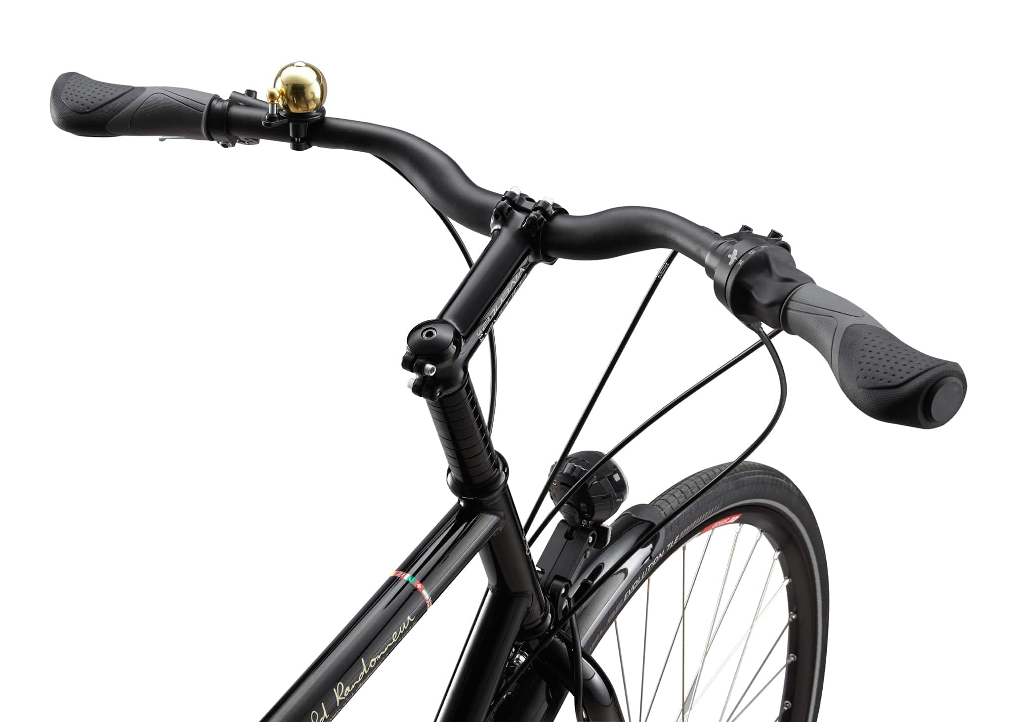 Vivente model featuring slightly swept back riser bars for touring bikes.