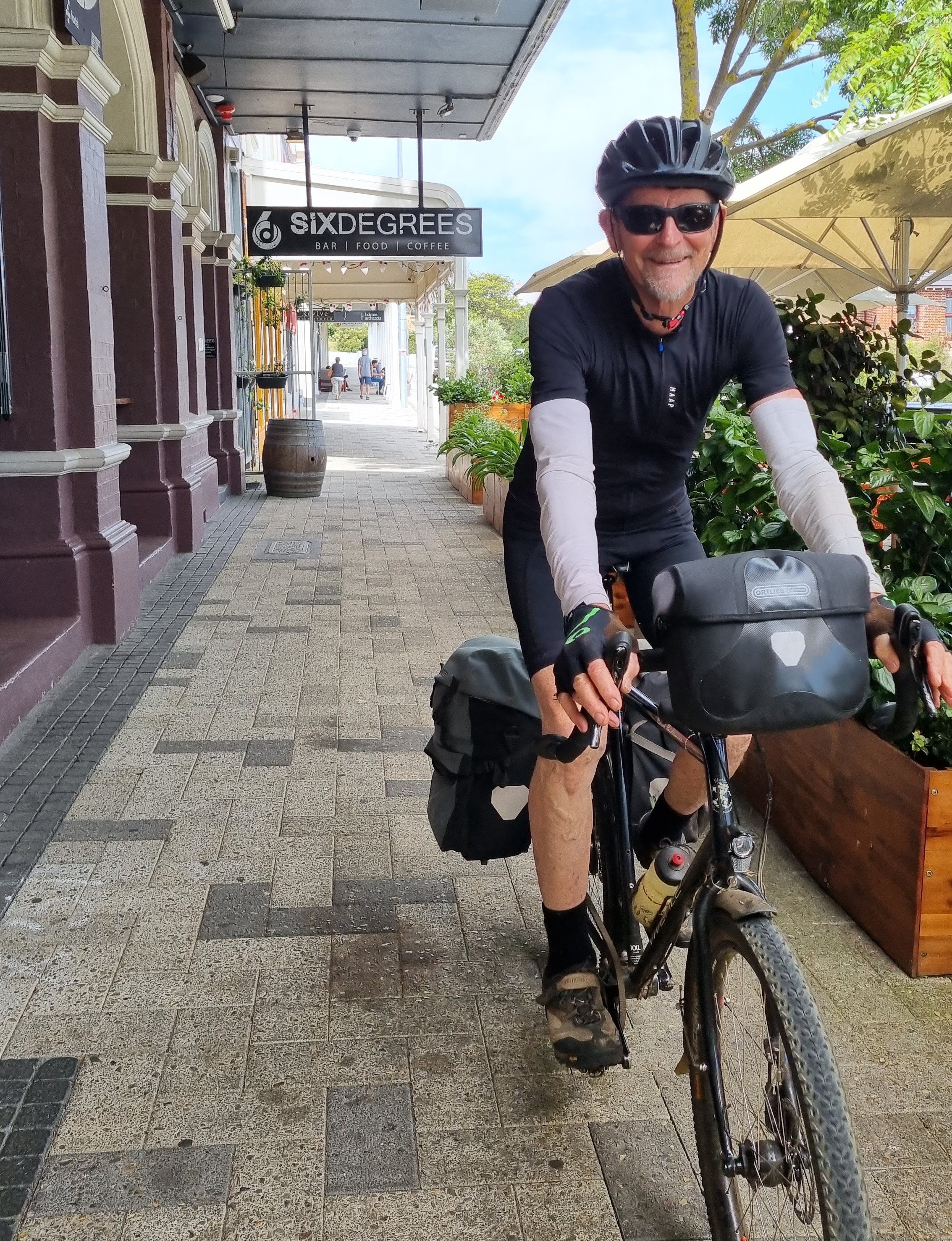 Noel McFarlane on a Vivente Touring bike in Albany, Western Australia
