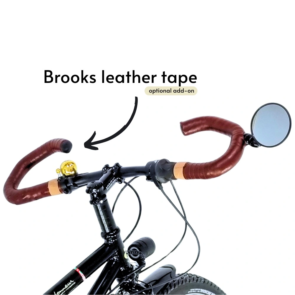 Brooks leather tape installed on trekking bars