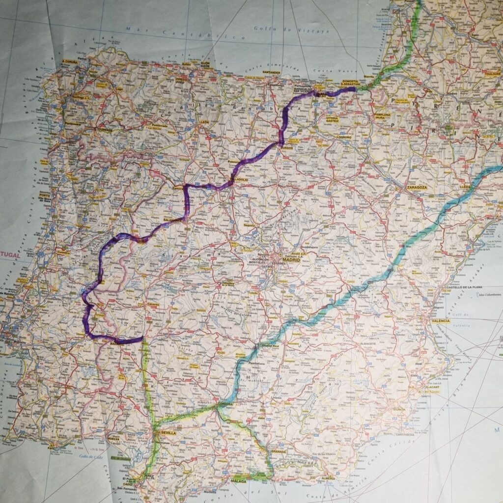 A map of the route taken on a trip with a Vivente Bike